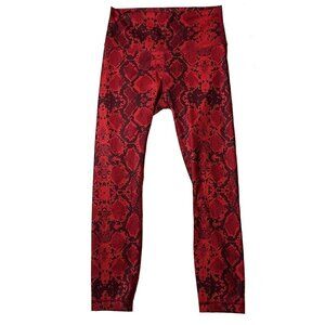 Lululemon Red and Black Snake Print Leggings